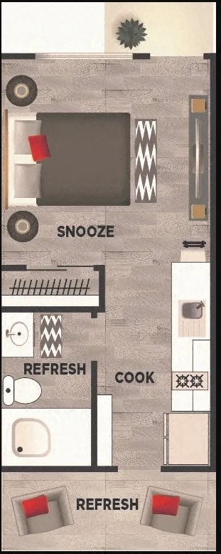 a floor plan of a house with different items on it